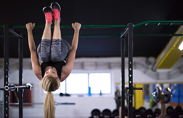 Image showing woman doing abs exercises