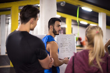 Image showing athletes getting instructions from trainer