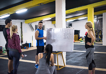 Image showing athletes getting instructions from trainer