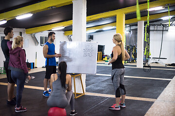 Image showing athletes getting instructions from trainer