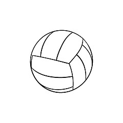 Image showing Volleyball ball hand drawn outline doodle icon.