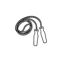 Image showing Jumping rope hand drawn outline doodle icon.