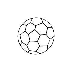 Image showing Soccer ball hand drawn outline doodle icon.