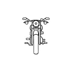 Image showing Motorbike hand drawn outline doodle icon.