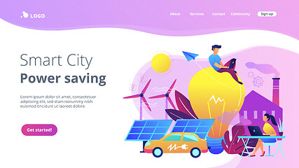 Image showing Smart city and power saving landing page.