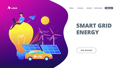 Image showing Smart grid energy landing page.