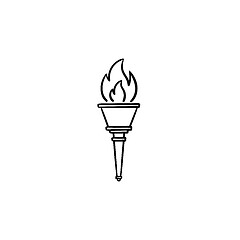 Image showing Torch hand drawn outline doodle icon.
