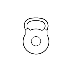 Image showing Kettlebell hand drawn outline doodle icon.