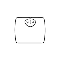 Image showing Weight scale hand drawn outline doodle icon.