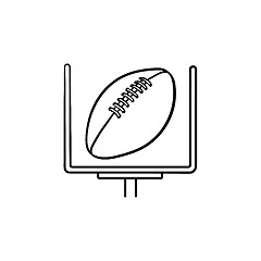 Image showing American football goal hand drawn outline doodle icon.