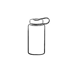 Image showing Sports water bottle hand drawn outline doodle icon.