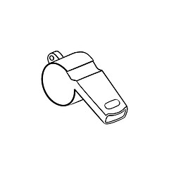 Image showing Whistle hand drawn outline doodle icon.