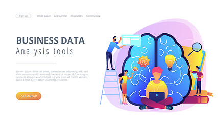Image showing Business intelligence concept vector landing page.