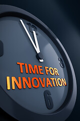 Image showing clock with text time for innovation