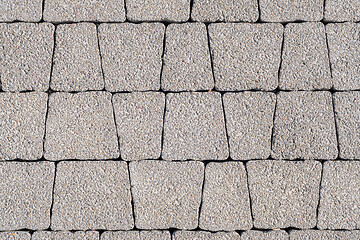 Image showing Background - gray paving stones of trapezoidal shape
