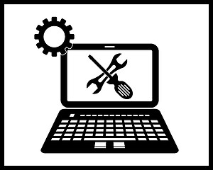 Image showing computer repair icon in black colors