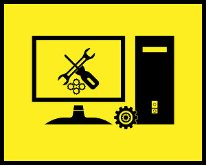 Image showing repair desktop computer icon