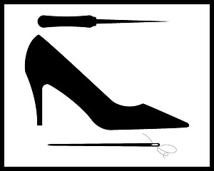 Image showing repair of women's shoes