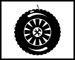 Image showing auto wheel repair icon in black tone