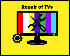 Image showing TV repair in black colors