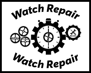 Image showing watch repair in black colors