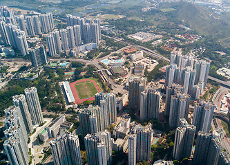 Image showing Top view of Hong Kong skyline