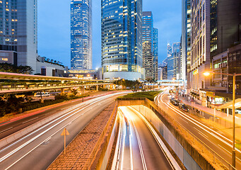 Image showing Hong Kong and traffic at evening