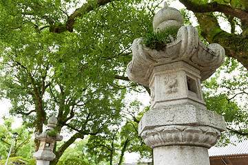 Image showing Japanese garden and stone lantern