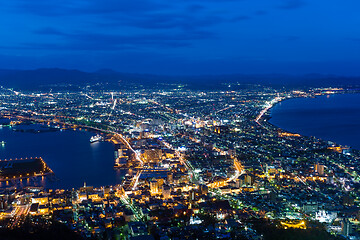 Image showing Night view from Mount Hakodate