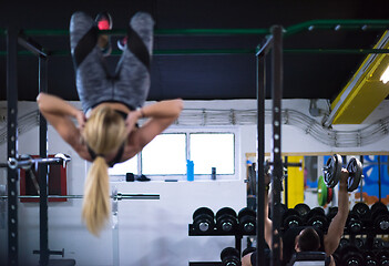 Image showing woman doing abs exercises