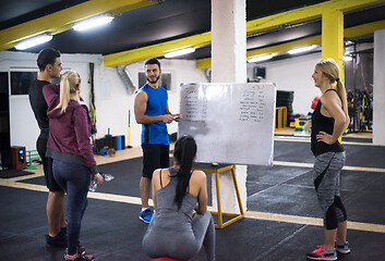 Image showing athletes getting instructions from trainer