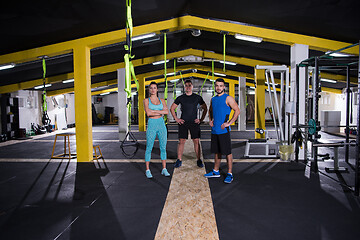 Image showing portrait of athletes at cross fitness gym