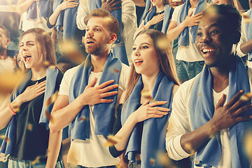 Image showing stadium soccer fans emotions portrait