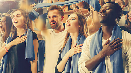 Image showing stadium soccer fans emotions portrait