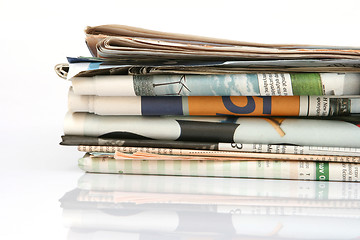 Image showing stack of newspapers