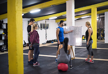 Image showing athletes getting instructions from trainer