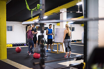 Image showing athletes getting instructions from trainer