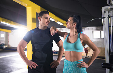 Image showing portrait of athletes at cross fitness gym