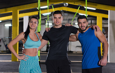 Image showing portrait of athletes at cross fitness gym