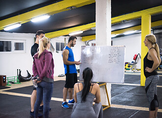 Image showing athletes getting instructions from trainer