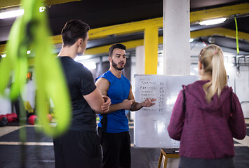 Image showing athletes getting instructions from trainer