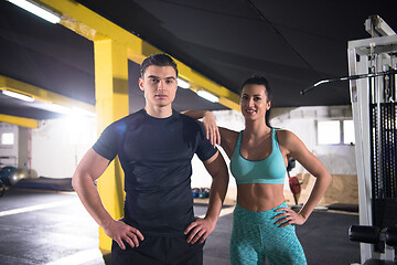 Image showing portrait of athletes at cross fitness gym