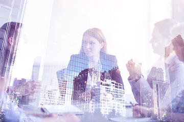 Image showing Group of young people meeting in startup office