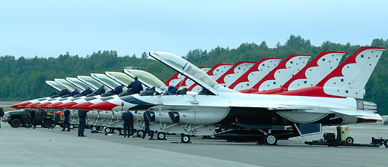 Image showing Thunderbirds on tarmac