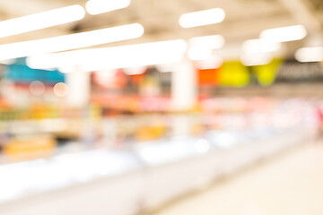Image showing Abstract blurred supermarket, urban lifestyle concept