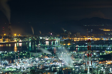 Image showing Mizushima industrial area in Japan at night