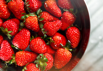 Image showing Strawberry soaking in water