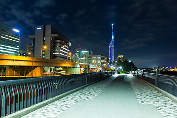 Image showing Fukuoka tower at city