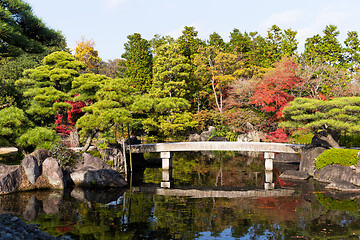 Image showing Japanese garden in autumn season