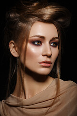 Image showing beautiful girl with smoky eye make up